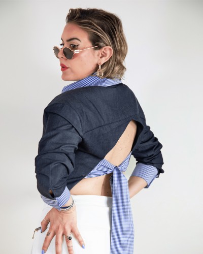 Chemise « dos nu » Bleu Jean