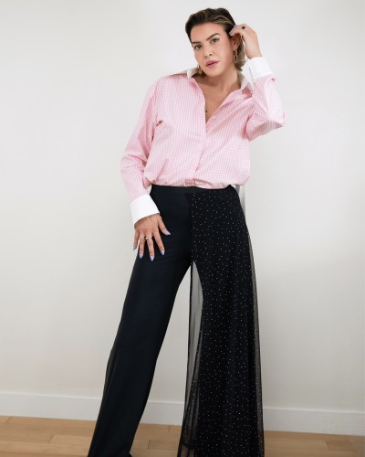 Chemise « dos nu » en Vichy Rose