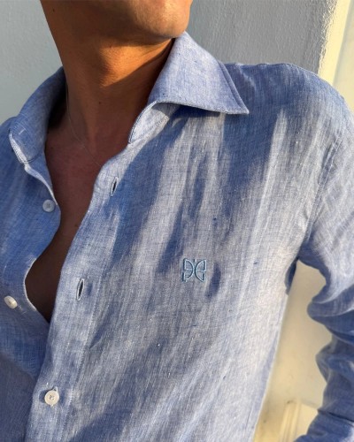 Chemise en lin Bleu Ciel