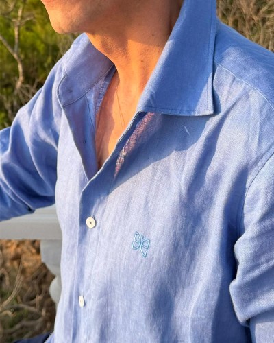 Chemise en lin Bleu Ciel
