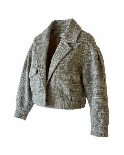 Veste courte en tweed Beige et Doré