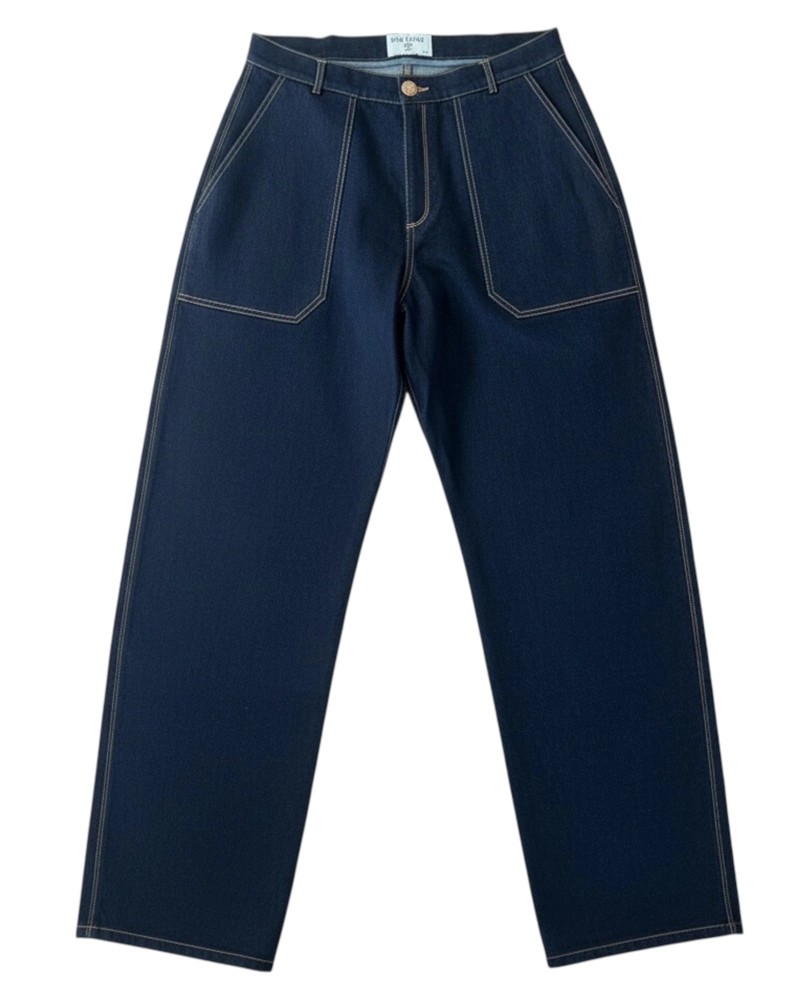 Pantalon en denim brut à coupe droite